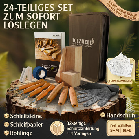 Premium Holz-Schnitzset (24-teilig) – Das Komplettset für Einsteiger & Fortgeschrittene