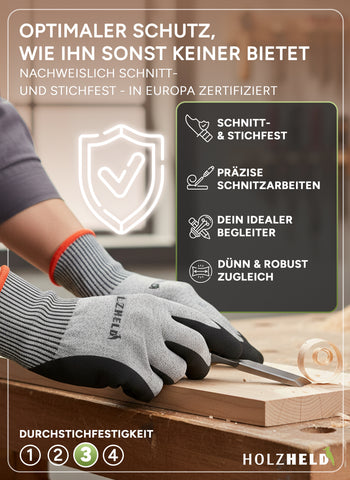 Holzheld® Schnittschutzhandschuh GripGuard