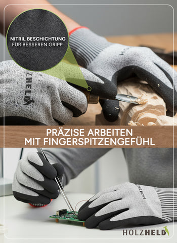 Holzheld® Schnittschutzhandschuh GripGuard