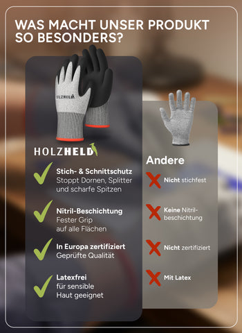 Holzheld® Schnittschutzhandschuh GripGuard