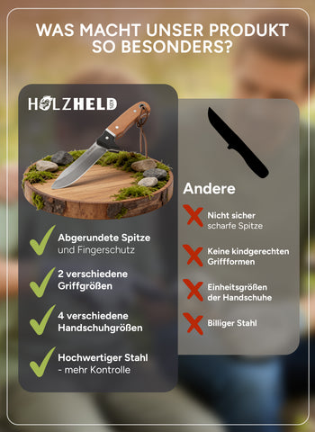 HolzheldKids® Outdormesser in Lederscheide