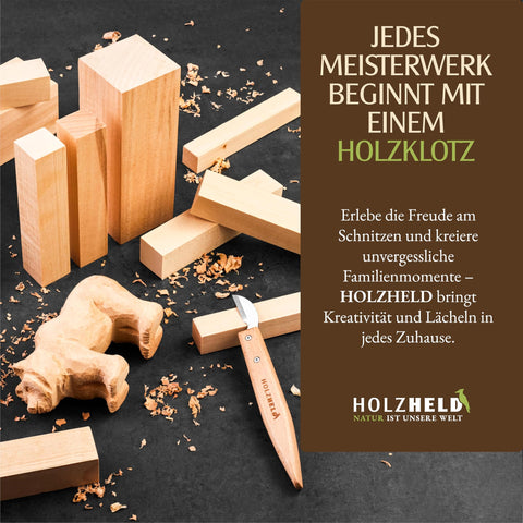 Holzheld® Schnitzholz Linde - 10-teiliges Set