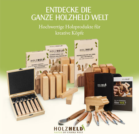 Holzheld® Schnitzholz Linde - 10-teiliges Set