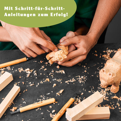 Holzheld® Schnitzholz Linde XXL - 10-teiliges Set