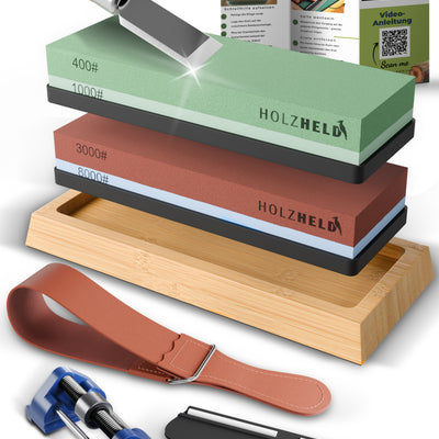 Holzheld® Premium Schleifstein-Set 4-in-1 (400/1000/3000/8000)