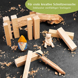 Holzheld® Schnitzholz Linde XXL - 10-teiliges Set