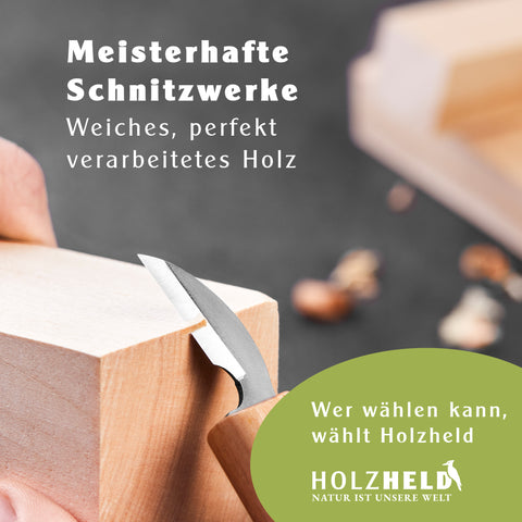 Holzheld® Schnitzholz Linde XXL - 10-teiliges Set